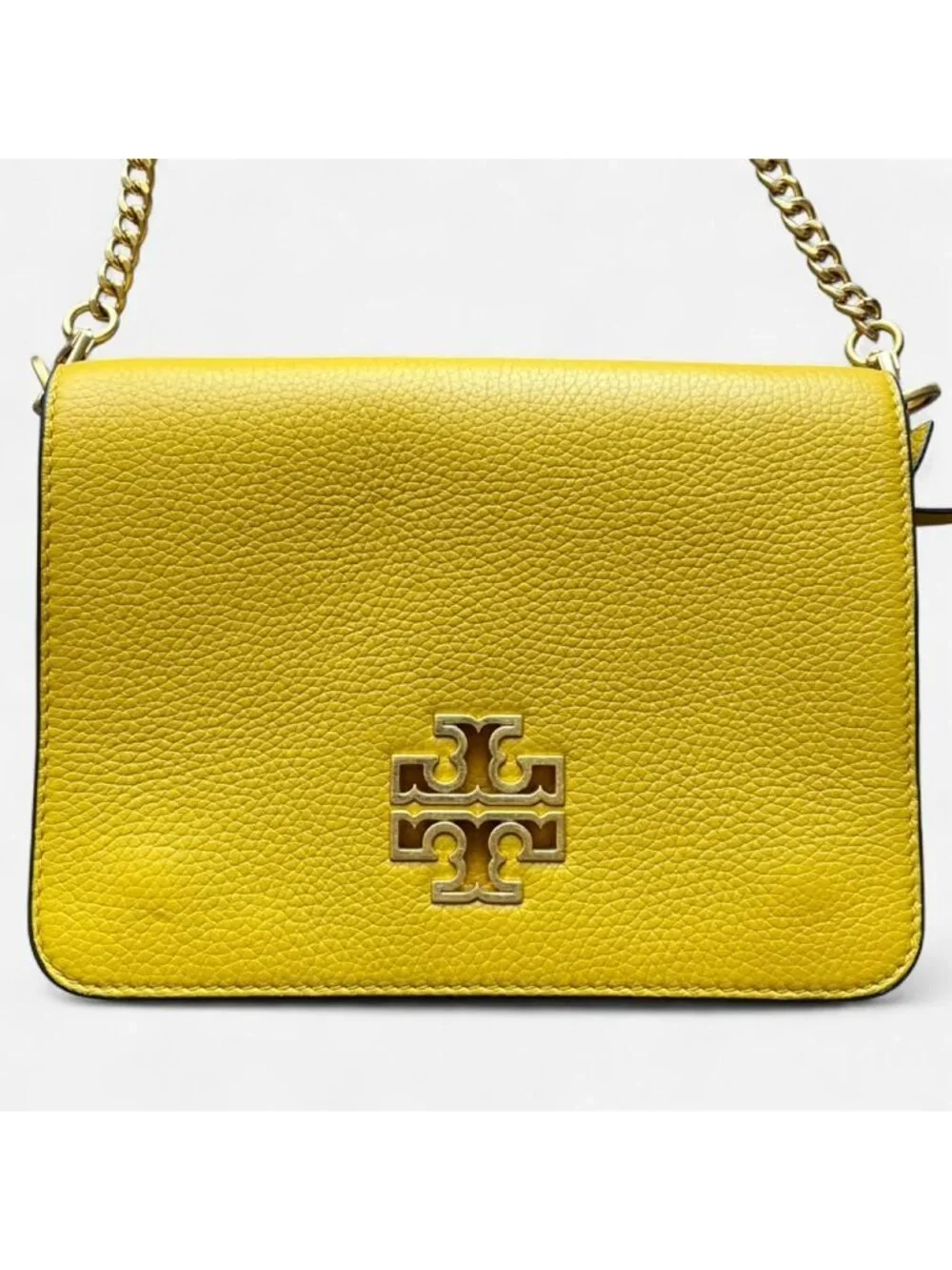 Tory Burch Britten Yellow Crossbody Bag Summer Leather Feminine Utility Travel